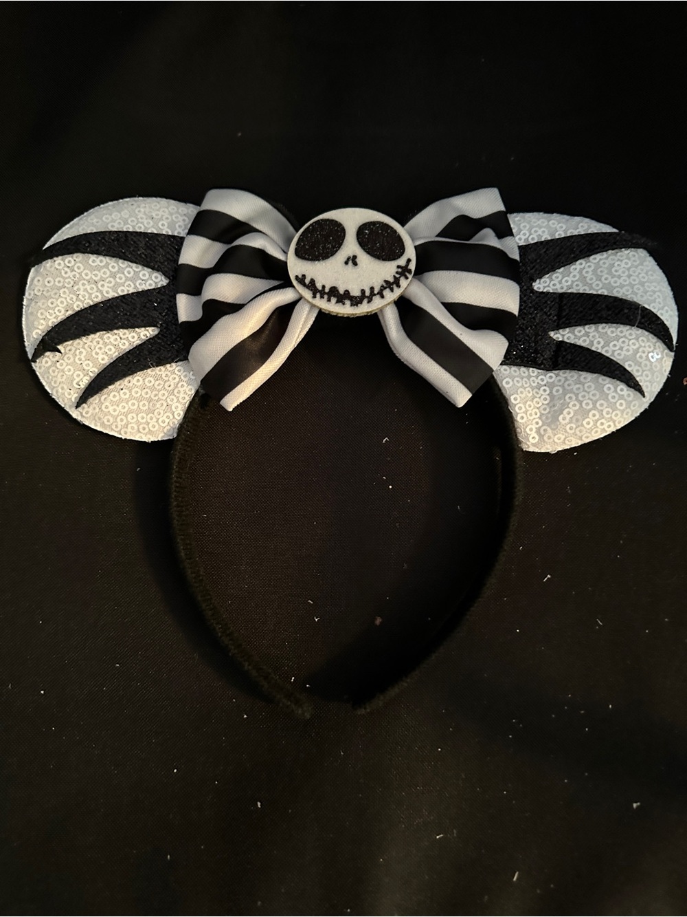 Jack Nightmare before Christmas Black & White Skull Bow Kids Costume Headband